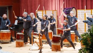 Students Performing on Drums